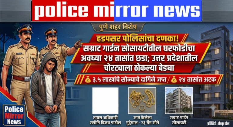 हडपसर पोलिसांचा दणका! सम्राट गार्डन सोसायटीतील घरफोडीचा अवघ्या २४ तासांत छडा; उत्तर प्रदेशातील चोरट्याला ठोकल्या बेड्या